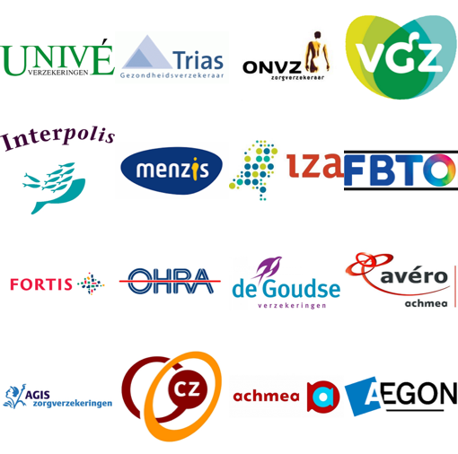 Logo's van aangesloten zorgverzekeraars